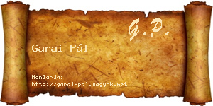Garai Pál névjegykártya